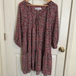 Ditsy Floral Cottagecore Flowy Boho Mid-Length Dress - Size M